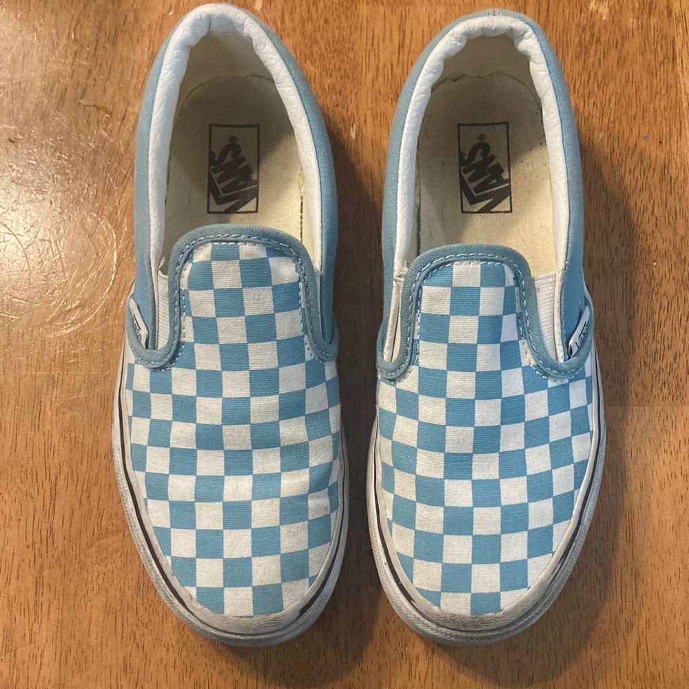 Vans Blue and White checkered Kids Shoes